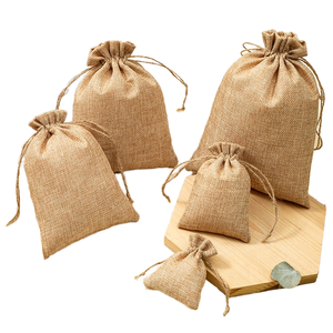 Sac en lin à cordon, emballage cadeau, logo personnalisé, vente en gros, pochette cadeau réutilisable en mélange de coton, fournisseur OEM - Product Image 3