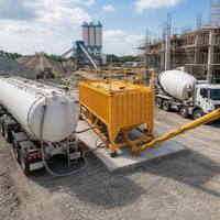 Silo de Cemento Portátil Tipo Contenedor de 30 Toneladas, Horizontal, de Acero, para Almacenamiento de Polvo a Granel