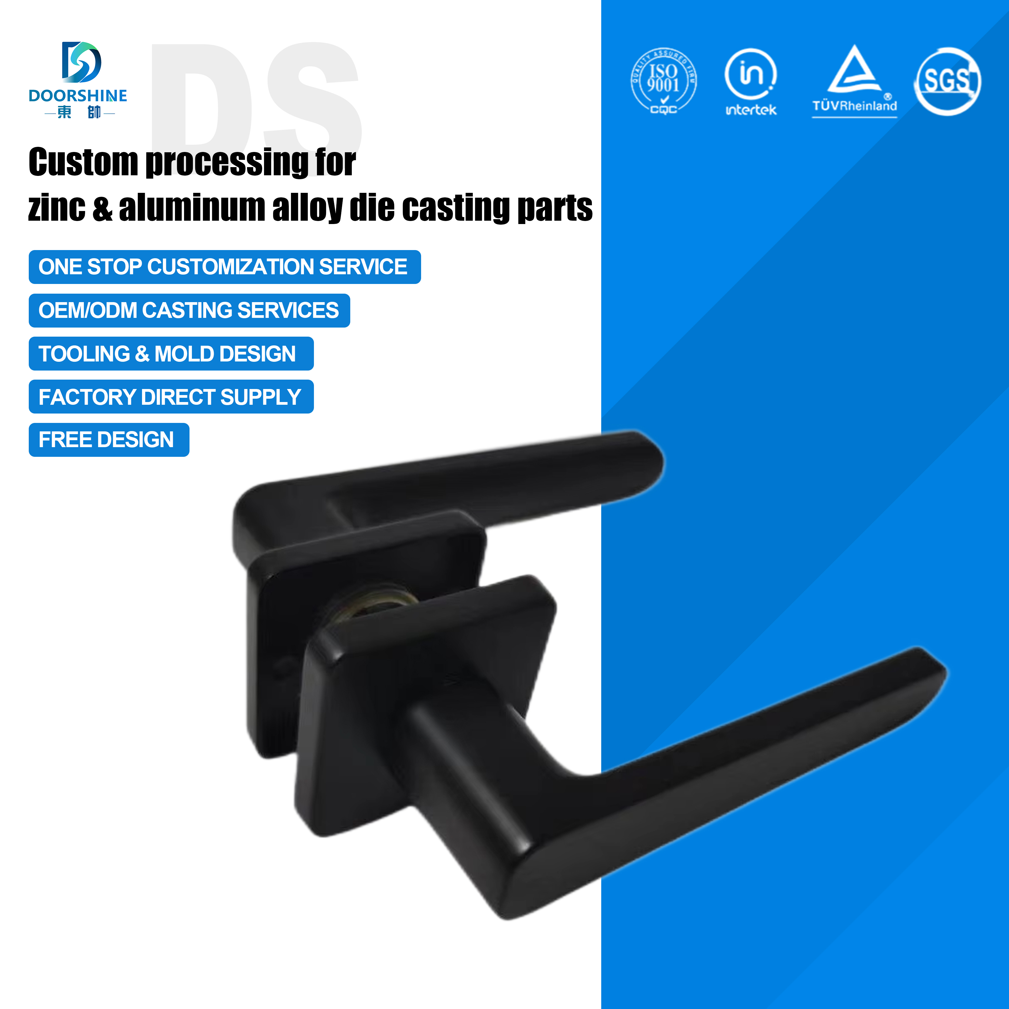 Custom Aluminum Alloy Die Casting Door Handles With Lightweight Design And High Structural Rigidity Hardware Sets