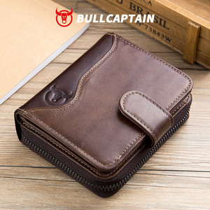 BULLCAPTAIN RFID <b>Wallet</b> Men Genuine Leather RFID <b>Wallet</b> Front Coin Pocket Purse Money Bag Leather <b>Card</b> <b>Holder</b> <b>Wallet</b> <b>for</b> Men - Product Image 1
