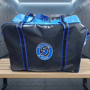 Bolsa de Lona Impermeable Negra y Blanca de Gran Capacidad, Duradera, con Cierre de Cremallera, para Viajes, Deportes, Almacenamiento, con Asas Ajustables - Product Image 3