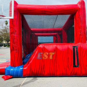 Jeux gonflables de défi d'équilibre de boule rouge de jeu d'obstacles gonflables de wipeout - Product Image 4