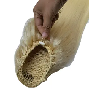 100% Human Hair Ponytail Blonde Color 613# Human Hair Extension