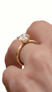 Bague de fiançailles en diamant de laboratoire 2 carats, or jaune 14 carats, solitaire E VS1, certifiée IGI, bijoux fins classiques élégants, cadeau pour femmes - Product Image 3