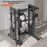 Machine Smith Professionnelle Tout-en-un avec Rack de Musculation à Double Pile de Poids pour Entraînement Complet du Corps