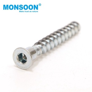 Vis de fixation pour meubles en acier galvanisé zingué à tête plate hexagonale ISO métrique 7x50mm - Product Image 5