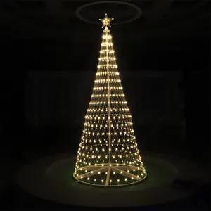 अच्छी गुणवत्ता क्रिसमस स्ट्रिंग प्रकाश गर्म सफेद प्रकाश पर्दे शंक्वाकार क्रिसमस ट्री लाइट विंडो क्रिसमस गार्डन