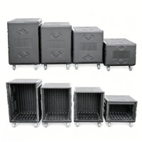Boîte de rangement 8U-16U avec roulettes, étui détachable ignifuge et anti-collision pour équipement audio, vidéo et éclairage professionnel
