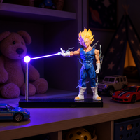 Lampe de Nuit LED Kamehameha Wave Goku Anime Action Figure, Modèle de Table avec Base, Effet Éclatement d'Énergie Magnétique, Boîte Cadeau Colorée