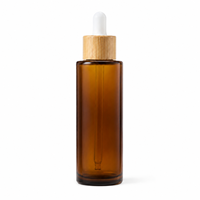 Bouteilles compte-gouttes en verre ambré de 20-100 ml avec pipette en bambou pour huiles végétales, aromathérapie et extraits de plantes – Approvisionnement direct usine