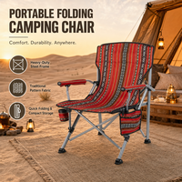 Chaise de camping pliable à motif ethnique personnalisé, chaise de plage portable en tissu Oxford, siège de jardin pliable pour l'extérieur