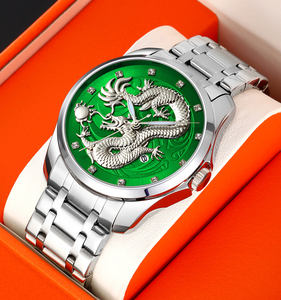 Montre à quartz au design 3D Dragon, très vendue, montre de luxe avec bracelet en acier inoxydable, personnalisable avec logo OEM, cadeau idéal - Product Image 1