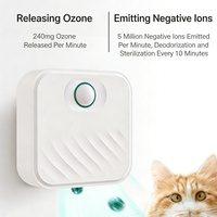 Désodorisant intelligent pour animaux de compagnie, sans fil, rechargeable, mural, avec capteur infrarouge automatique, purificateur d'air pour l'élimination des odeurs de la litière des chats