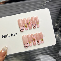 Uñas Postizas de Lujo TSZS con Flores Talladas a Mano, Forma Cuadrada Larga Tipo Ataúd, Reutilizables, Hechas a Mano, Venta al Por Mayor