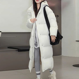 Abrigo de plumón para mujer, largo hasta medio muslo, 110 cm, chaqueta de invierno con plumón de pato - Product Image 1