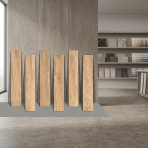 Baldosas de porcelana con aspecto de madera de 20x120cm, superficie tallada con acabado mate para pisos interiores contemporáneos - Product Image 5