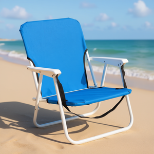 Chaise de plage pliable en tissu Oxford bleu, durable, pour usage extérieur - Product Image 3