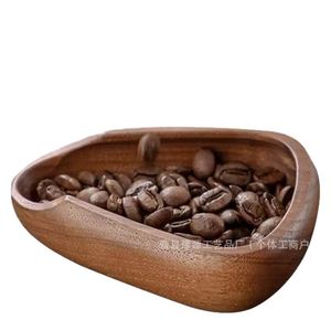 ถาดใส่เมล็ดกาแฟไม้วอลนัททรงกลม ใช้งานในบ้าน เป็นมิตรกับสิ่งแวดล้อม - Product Image 2