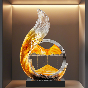 Décoration Feng Shui : Tableau de sable mouvant, Minuteur à mouvement liquide, Luxe pour Salon, Meuble TV, Bureau, Cadeau - Product Image 4