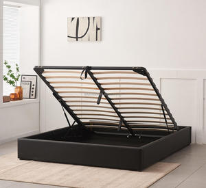 Modern Metal <b>Storage</b> <b>Bed</b> <b>Frame</b> Leather Upholstery Customizable Size 5-Year Warranty No Fixed Headboard Design for Hotel - Product Image 2