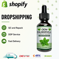 Fournisseurs de produits de suppléments en dropshipping : Gouttes liquides de chlorophylle 1500mg Menthe pour la détoxification corporelle, l'énergie et les soins de la peau