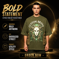 T-shirt vert personnalisé pour homme, manches courtes, col rond, imprimé, coupe classique, streetwear décontracté, 100% coton tricoté