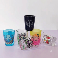 Verres à shot en cristal personnalisés en gros de 1,5 oz, transparents, givrés, vierges pour sublimation, vin, whisky, soufflés à la bouche, faits à la main, en mélamine