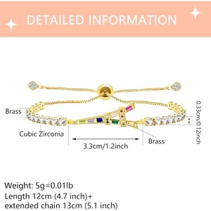 Bracelet à breloques Tour Eiffel pour femme, réglable, avec chaîne tennis en zircon cubique, bijou de mode inspiré de <span class=keywords><strong>Paris</strong></span>, cadeau YA5691 - Product Image 6