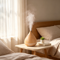 Diffuseur ultrasonique à texture bois, veilleuse LED, humidificateur d'huiles essentielles pour salon et bureau – Meilleures ventes