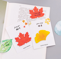 Ensemble de notes autocollantes pour cadeaux d'automne-Bloc-notes à feuilles réalistes de 5 styles, faveur de papeterie pour Thanksgiving