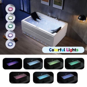 Bañera de Hidromasaje Moderna y Práctica de Acrílico para 2 Personas, Interior/Exterior, con Aire y Burbujas, para Hotel o Villa - Product Image 6