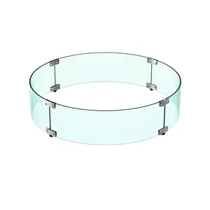 Tempered Glass Wind Guard Outdoor Fire Pit Wind Guard Fire Glass Fire Pit Wind Guard Round