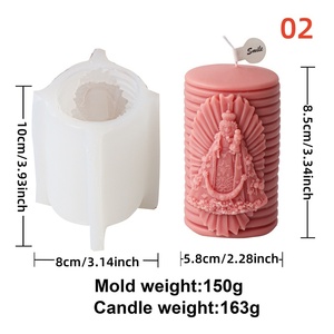 Moule en silicone pour bougie cylindrique, motif Déesse, Mère Chrétienne, <span class=keywords><strong>Vierge</strong></span> avec bébé, Naissance <span class=keywords><strong>de</strong></span> Jésus, Nativité - Product Image 6