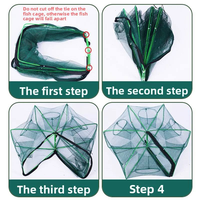 Filet de pêche polygonal pliable pour la pêche en lac pour la pêche à la traîne carpe vivaneau truite bar marlin requin perche brème d'eau salée