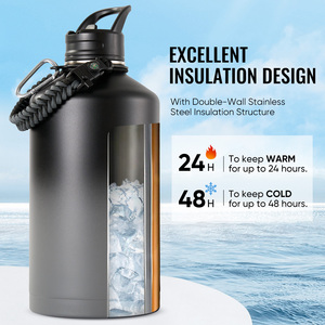 128oz Stainless Steel Vacuum Insulated Water <b>Bottle</b> Double Wall <b>Thermos</b> Hiking Camping Outdoor Travel Cup Minimalist Design - Product Image 2