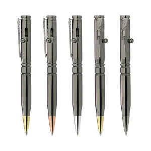 Valin Luxury Pistol Pen Clip Custom Carved Logo Luxury Gift Set Gun Black Metal Luxury Ball Pen