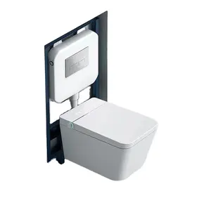 أدوات صحية حمام راقية طراز KD-90A تثبت على الحائط بها وعاء حمام، طقم مرحاض ذكي، خزانة ذكية مربعة الشكل مع خزان
