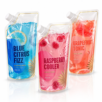 Sachets portables transparents pour cocktails, jus, petits emballages, pochettes à bec verseur pour vin, cocktails et boissons prêtes à boire