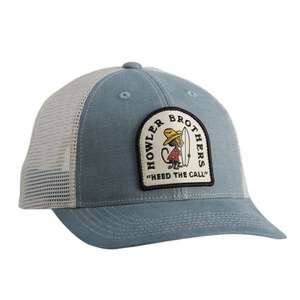 Casquettes de camionneur en maille bleues avec logo tissé personnalisé à 6 panneaux - Product Image 1