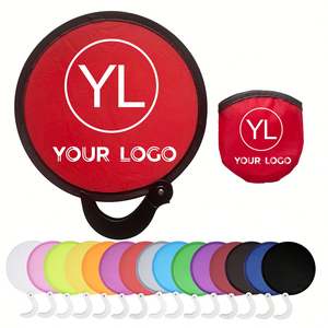 Abanico Plegable de Nailon Suave con Bolsa, Logotipo Personalizado, Impresión UV a Color, Juguete Antiestrés Portátil, para Team Building y Bodas - Product Image 1