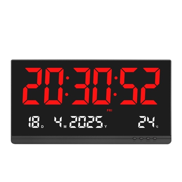 YIZHI Large Screen Multifunctional Classical LED Digital Electronic Wall Clock with Temperature Week Calendar Display Home Decor