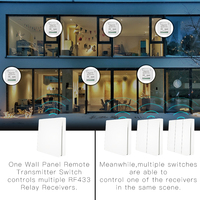 Interrupteur intelligent sans fil RF433 auto-alimenté, télécommande sans batterie, sans fil, émetteur mural, bouton poussoir à bascule