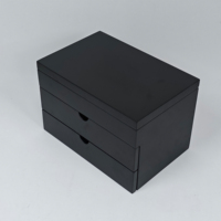 Boîte à tiroirs multicouche en bois finition mate personnalisée avec doublure en velours préformée et couvercle à charnières pour le rangement et la présentation de cadeaux de luxe