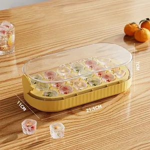 Silver Silicone Ice Moulds with Lid Soft Bottom <b>Square</b> Fruit Ice Molds Tray Kitchen <b>Tools</b> Accessories - Product Image 4