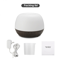 Diffuseur d'huiles essentielles électriques d'aromathérapie 500 ml, humidificateur à ultrasons à brume fraîche, 36 dB silencieux, design en bois, pour la maison, 1 an