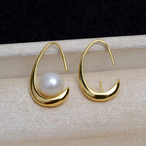 Crochets d'oreille en argent S925 pour femmes, pour la création de boucles d'oreilles en perles avec plateau vide, accessoires de bijouterie semi-finis - Product Image 2