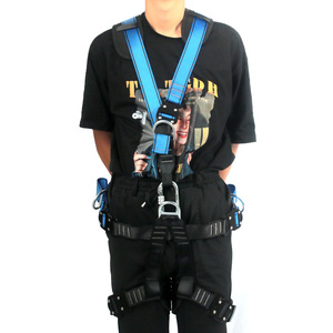 Zhongyu Rope Net <b>Belt</b> Full Body <b>Harness</b> 4cm Webbing 2 D-Rings High Strength Yarn Fall Protection Safety <b>Belt</b> Blue - Product Image 5