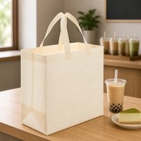 Sacs fourre-tout écologiques non tissés à motif lettres, avec logo personnalisé, poignées et ouverture supérieure, taille moyenne – Option cadeau pour les courses