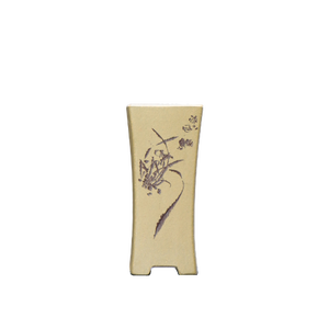 Maceta Zisha en miniatura con grabado de orquídeas, maceta artística hecha a mano para decoración de interiores - Product Image 5