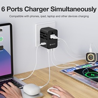 Adaptateur de voyage Wontravel Multi Nation Chargeur Usb Worldwide 45W Adaptateur de voyage à charge super rapide avec données USB-c à C
